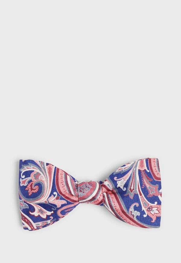 Paul Stuart Silk and Linen Paisley Bowtie, image 1