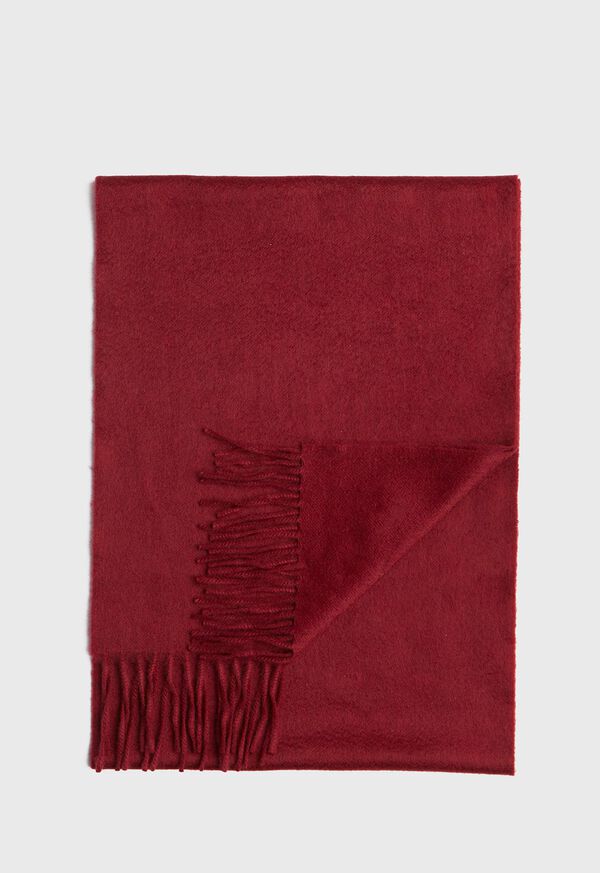 Paul Stuart Cashmere Solid Color Scarf with Embroidered Logo, image 19