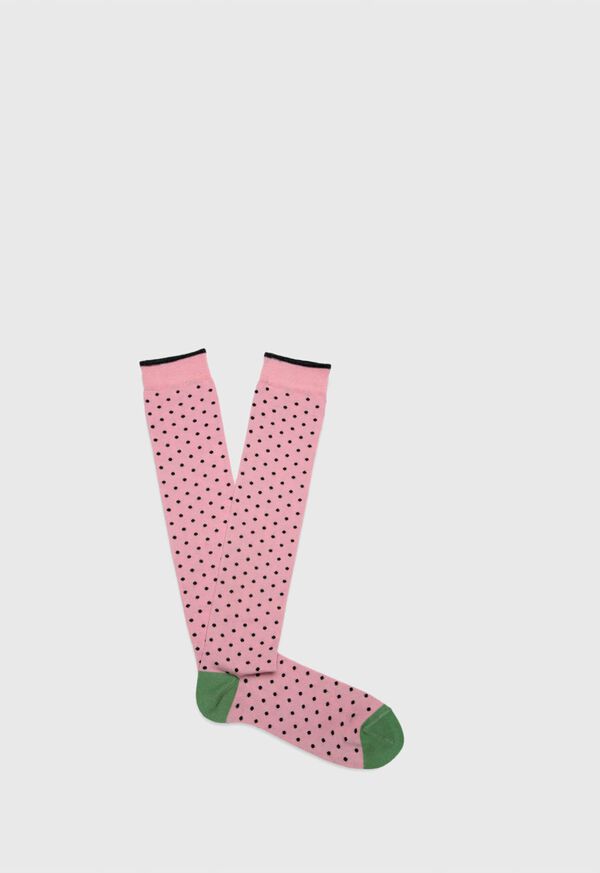 Paul Stuart Polka Dot Socks with Contrasting Heel and Toe, image 1