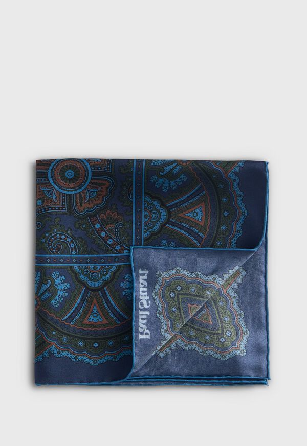 Paul Stuart Micro Paisley Print Pocket Square, image 1