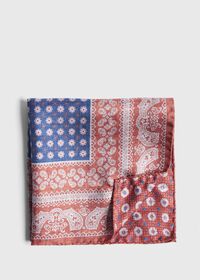 Paul Stuart Silk Paisley Medallion Pocket Square, thumbnail 1