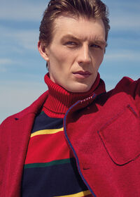 Paul Stuart Wool Regimental Stripe Turtleneck, thumbnail 2