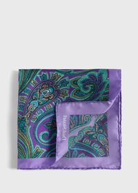 Paul Stuart Printed Silk Paisley Pocket Square, thumbnail 1