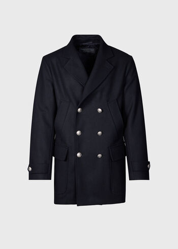 Paul Stuart Double Breasted Wool Coat & Detachable Jacket