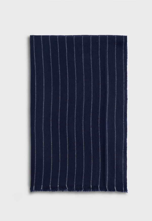 Paul Stuart Cashmere Chalk Stripe Scarf, image 1