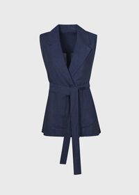 Paul Stuart Linen Belted Vest, thumbnail 1