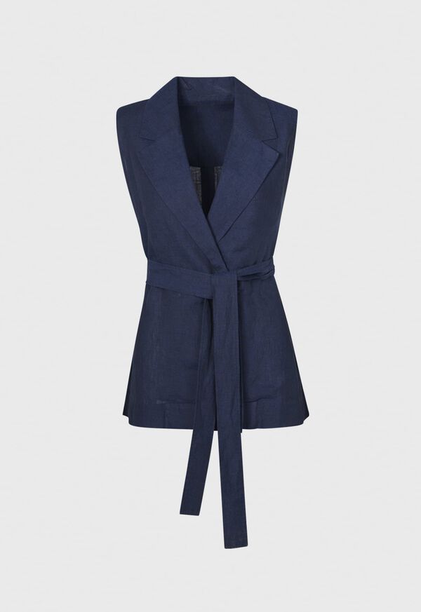 Paul Stuart Linen Belted Vest, image 1