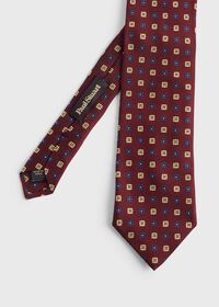 Paul Stuart Woven Silk Two Color Floral Medallion Tie, thumbnail 1