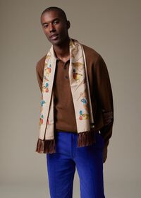 Paul Stuart Silk Pheasant Motif Scarf, thumbnail 2