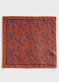 Paul Stuart Graphic Paisley Print Pocket Square, thumbnail 2