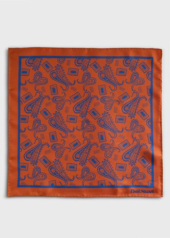 Paul Stuart Graphic Paisley Print Pocket Square