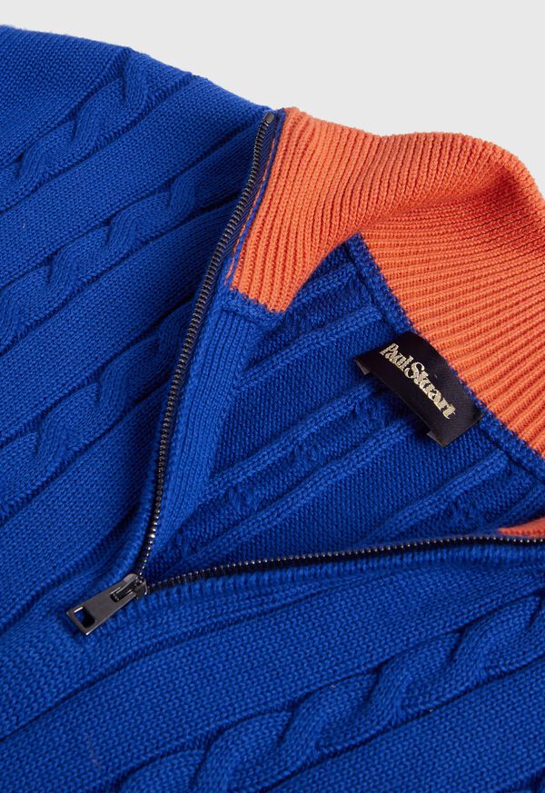 Paul Stuart Quarter Zip Cable Knit Sweater, image 3