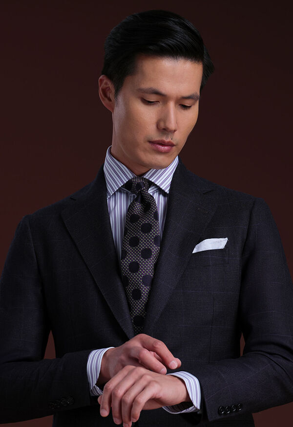 Paul Stuart Purple Narrow Stripe Dress Shirt, image 2