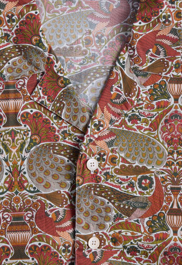 Paul Stuart Printed Cotton Camp Collar Shirt, image 4