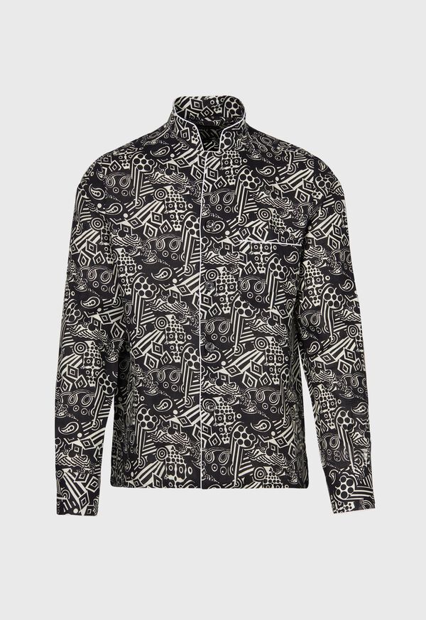 Paul Stuart Deco Print Linen Pajama, image 2