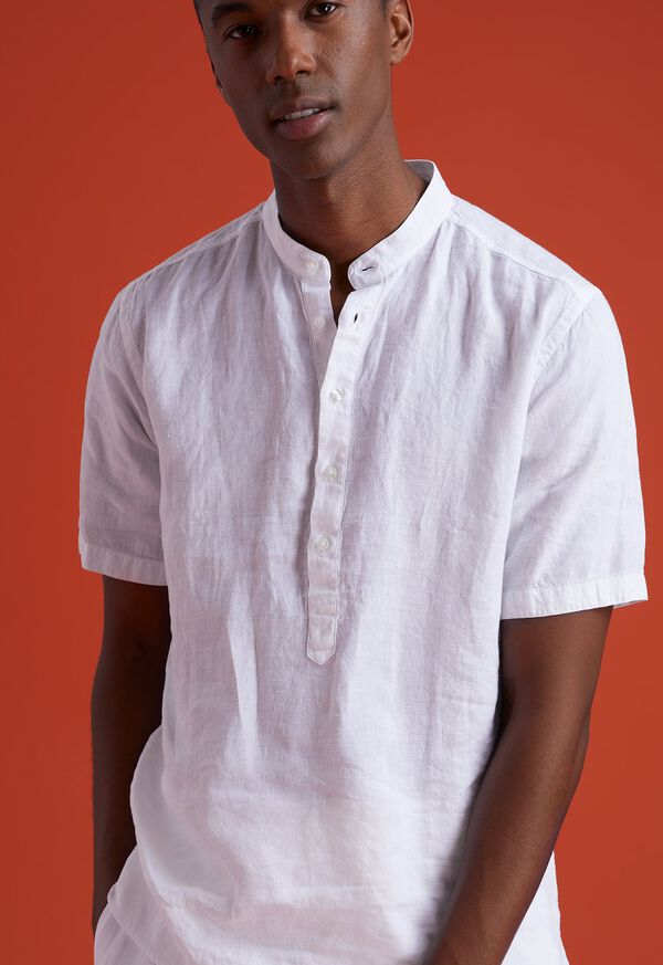 Paul Stuart White Popover Shirt Detail, image 1