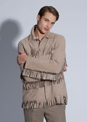 Paul Stuart Suede Fringed Jacket