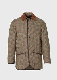 Paul Stuart Quilted Loden Barn Jacket with Suede Collar, thumbnail 1