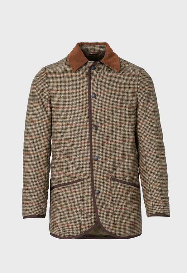 Paul Stuart Quilted Loden Barn Jacket with Suede Collar, image 1