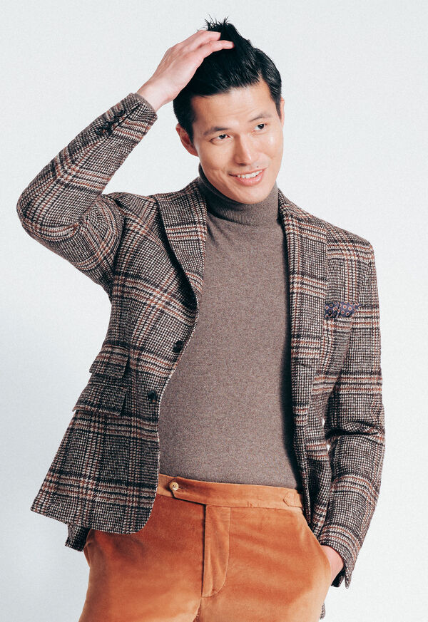 Paul Stuart Cashmere & Suede Gun Patch Turtleneck, image 2
