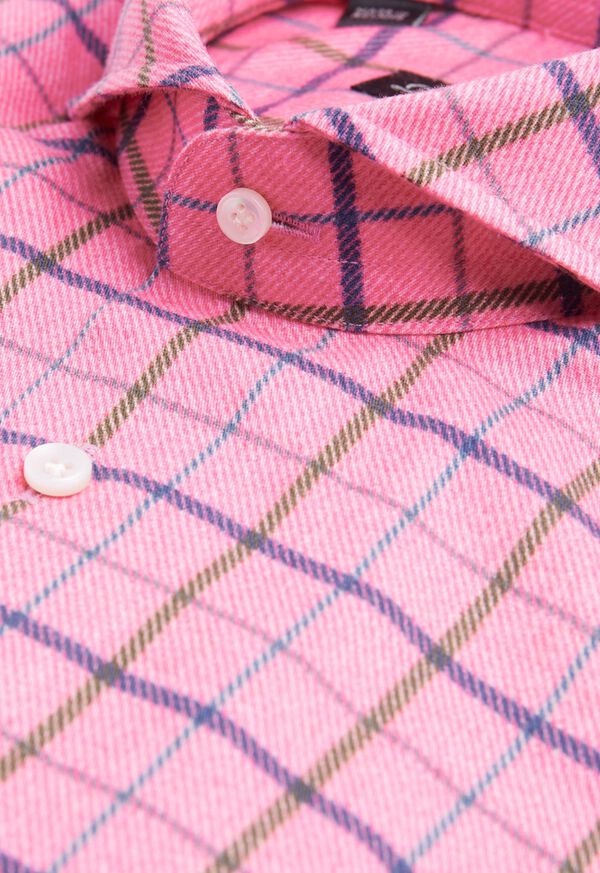 Paul Stuart Brushed Cotton Printed Plaid Sport Shirt, image 2