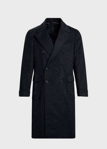 Paul Stuart Wool & Cashmere Double Breasted Overcoat