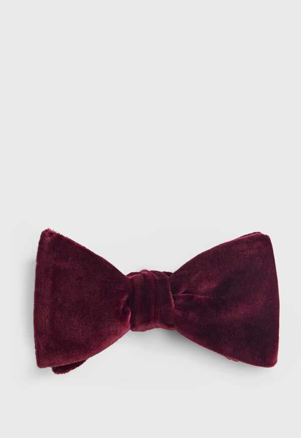Paul Stuart Blunt Edge Cotton Velvet Bow Tie, image 1