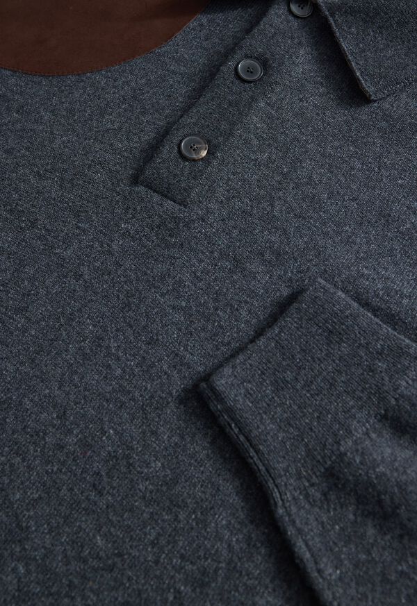 Paul Stuart Cashmere Polo with Suede Trim, image 2