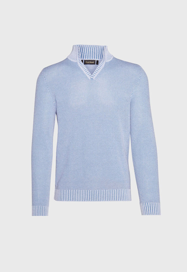 Paul Stuart Birdseye Open Collar Sweater