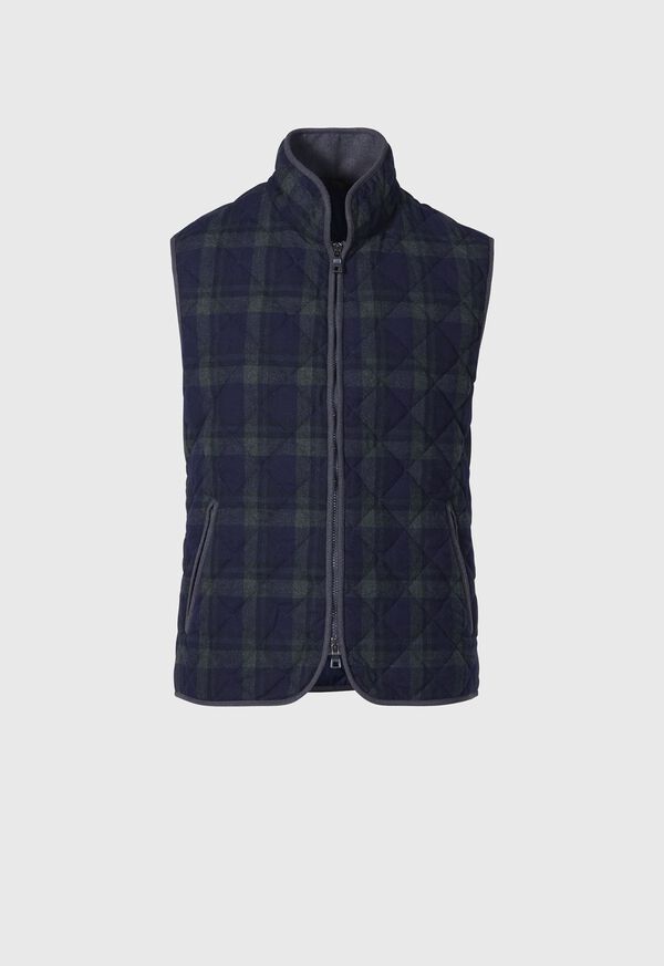 Paul Stuart Quilted Wool Plaid Vest, image 1