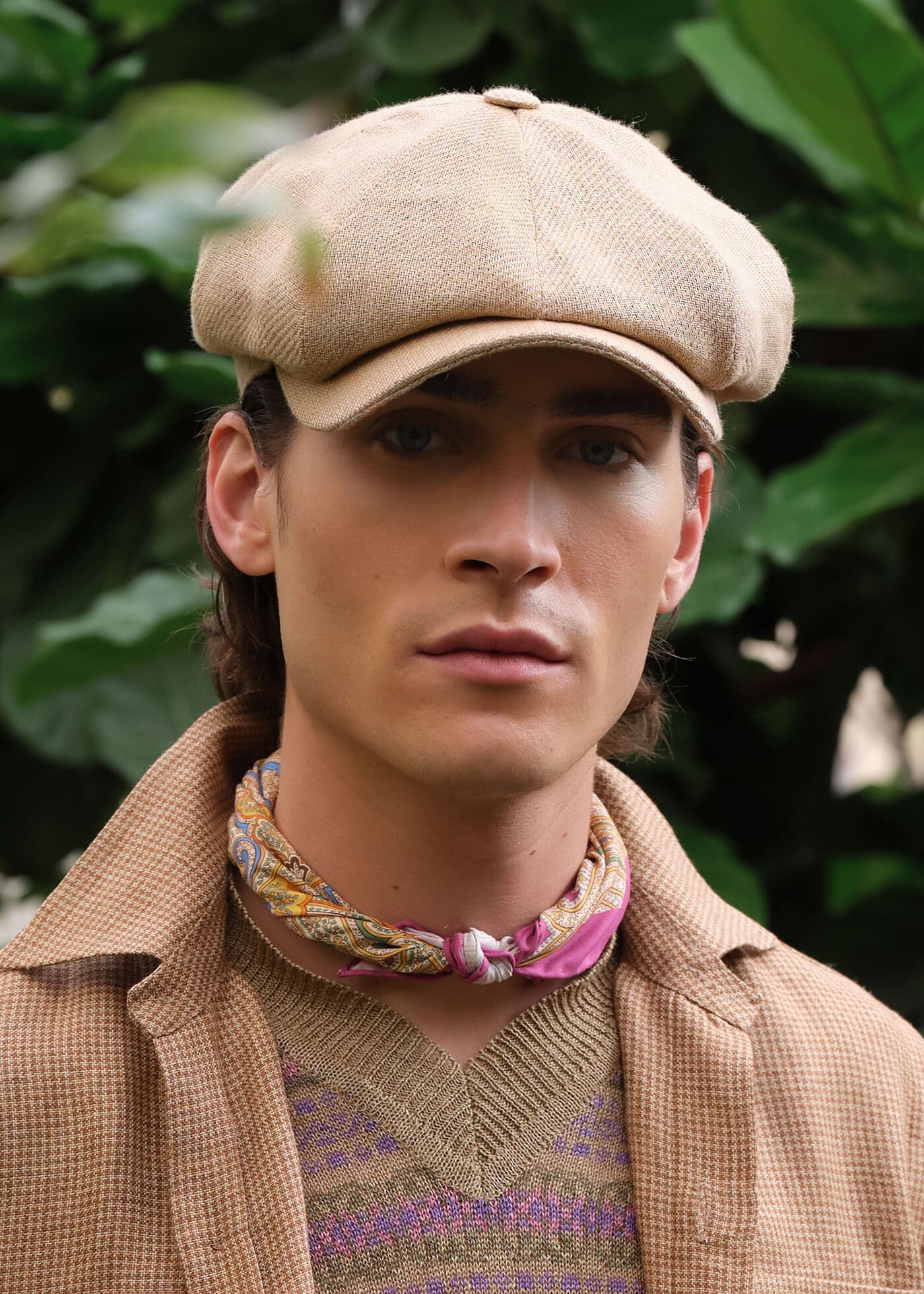 Linen Newsboy Hat