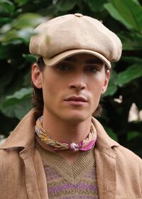 Paul Stuart Linen Newsboy Hat, thumbnail 2