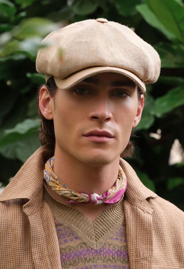 Paul Stuart Linen Newsboy Hat, image 2