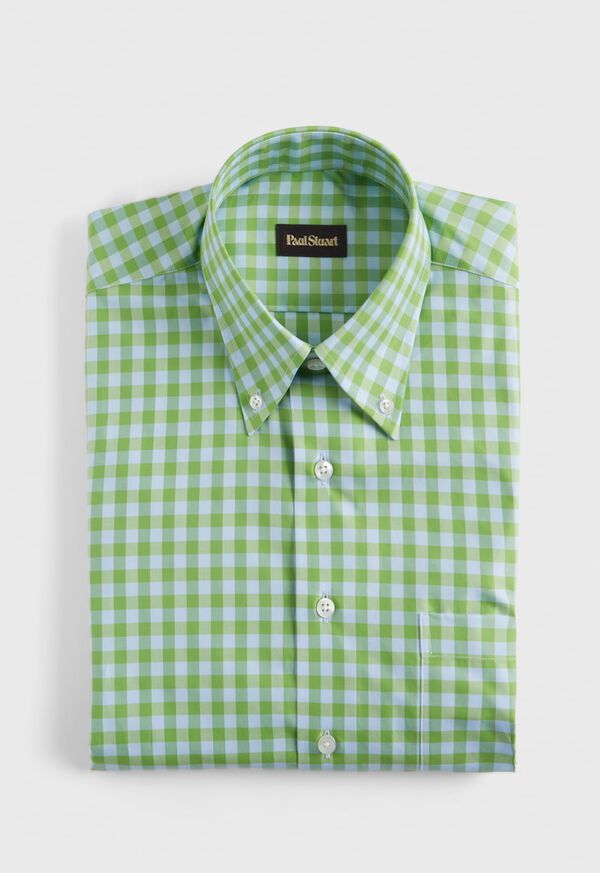 Paul Stuart Cotton Two Color Gingham Sport Shirt, image 1