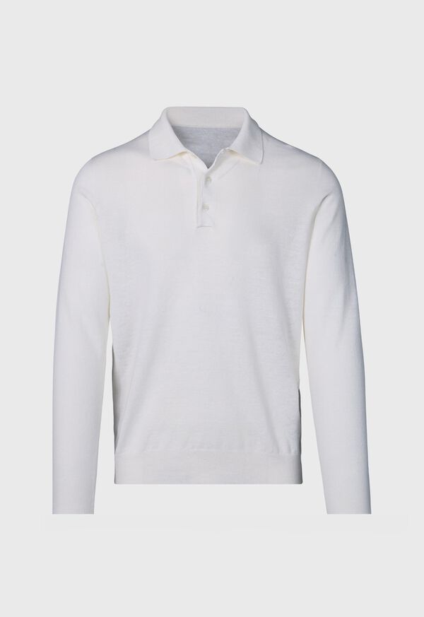 Paul Stuart Linen & Cotton Long Sleeve Polo, image 1