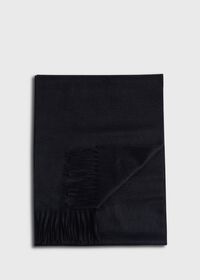 Paul Stuart Cashmere Solid Color Scarf with Embroidered Logo, thumbnail 4