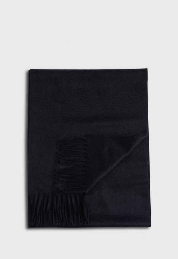 Paul Stuart Cashmere Solid Color Scarf with Embroidered Logo, image 4