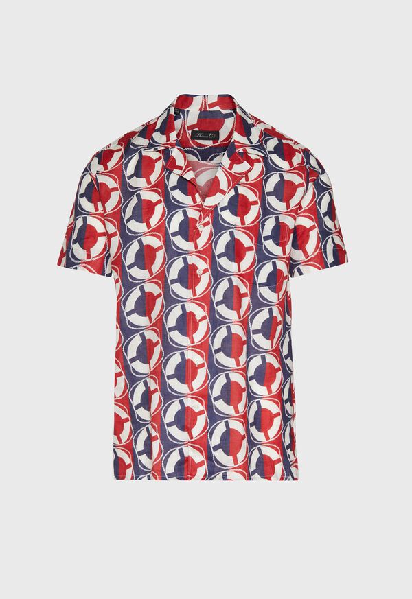 Paul Stuart Linen Buoy Print Shirt