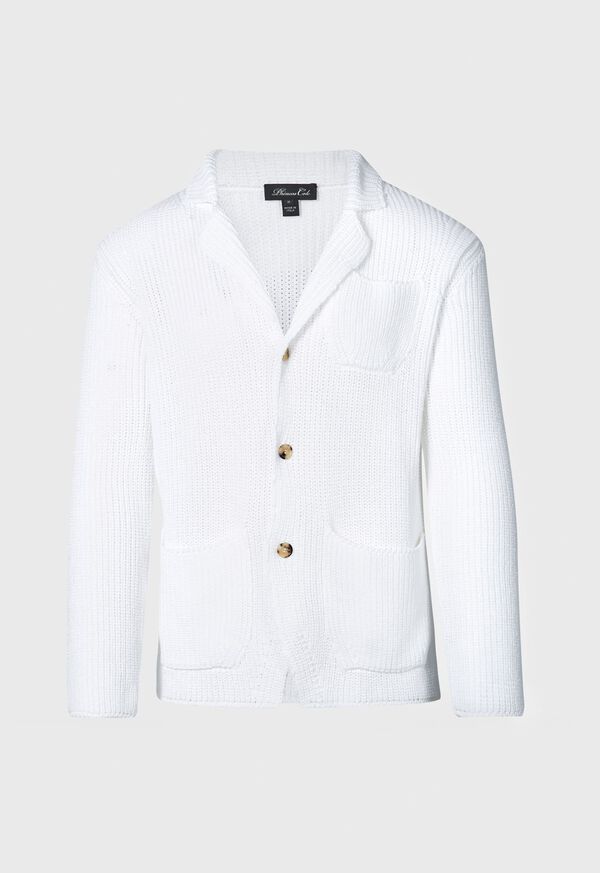 Paul Stuart Cotton Chunky Sweater Jacket, image 1
