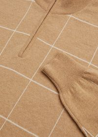 Paul Stuart 1/4 Cashmere Zip Windowpane Sweater, thumbnail 2
