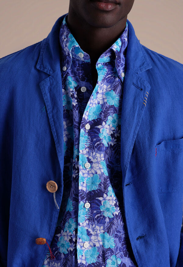 Paul Stuart Floral Print Linen Sport Shirt, image 2