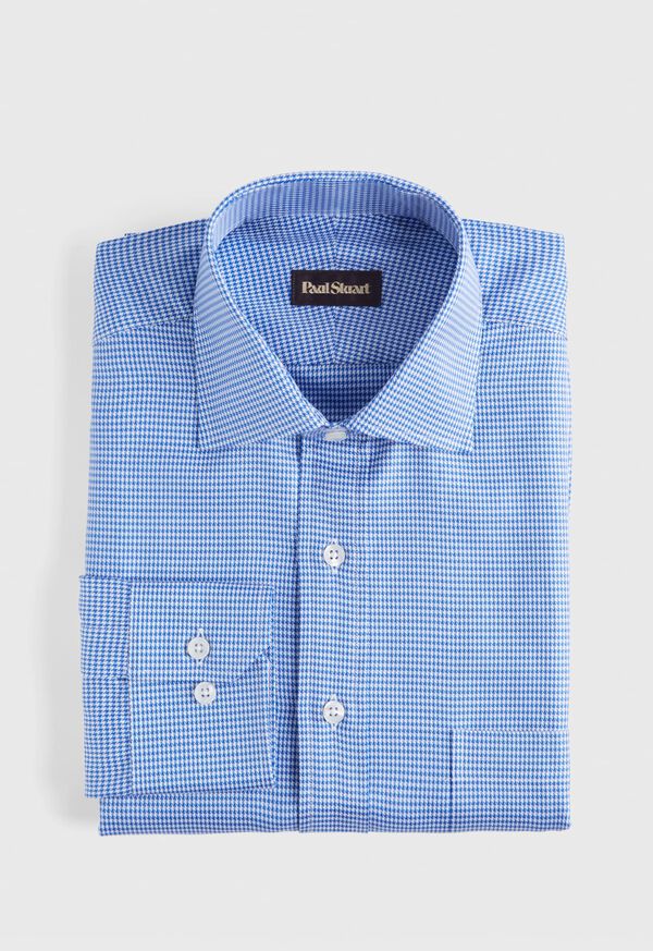 Paul Stuart Royal Blue Twill Houndstooth Dress Shirt, image 1