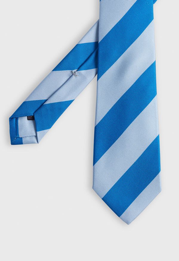 Paul Stuart Printed Silk Wide Bar Stripe Tie, image 1