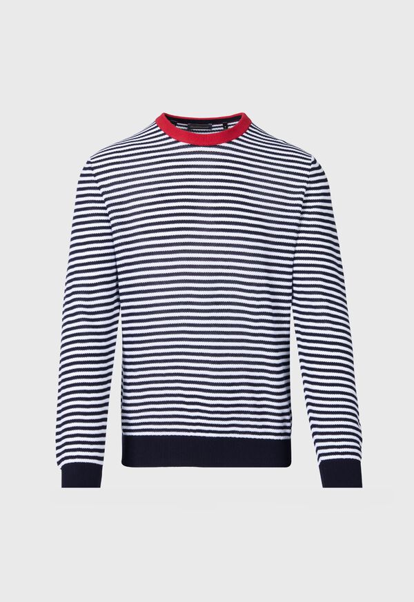 Paul Stuart Cotton Striped Crewneck Sweater, image 1