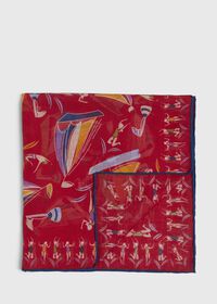 Paul Stuart Vintage Beach Scene Pocket Square, thumbnail 1