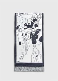 Paul Stuart City Scene Printed Silk Scarf, thumbnail 2