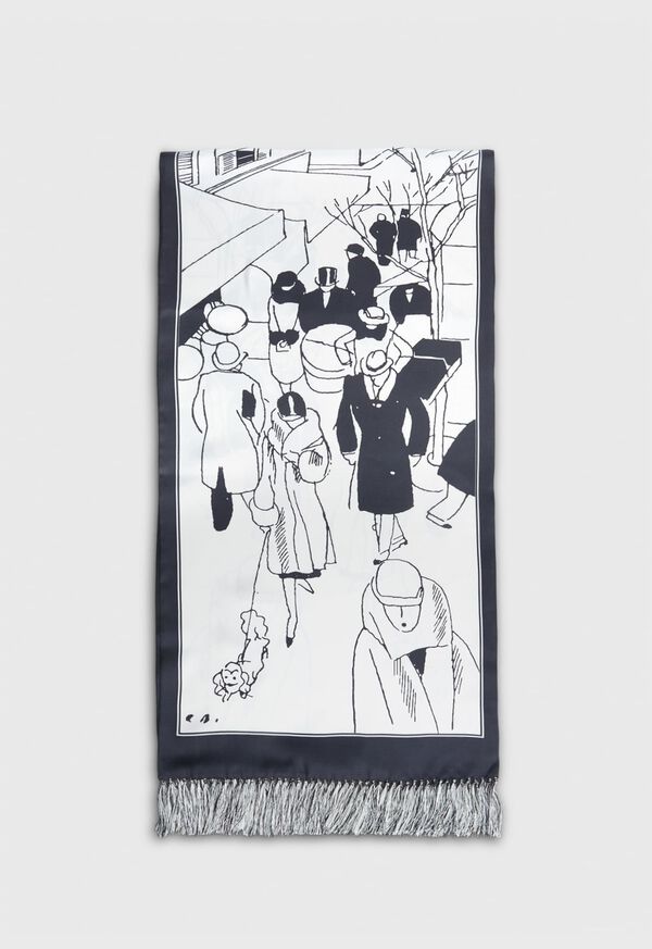 Paul Stuart City Scene Printed Silk Scarf, image 2
