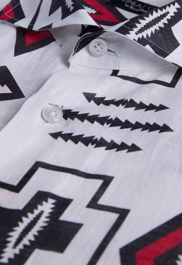 Paul Stuart Printed Linen Sport Shirt, image 3