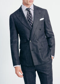 Paul Stuart Navy Plaid Double Breasted Suit, thumbnail 9