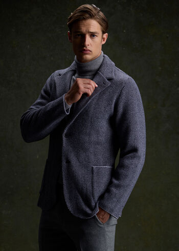 Paul Stuart Knitted Herringbone Jacket
